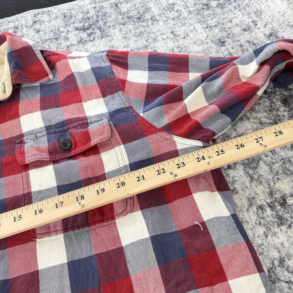 LL Bean Fleece Hoodie Jacket Hoodie Plaid Traditional Fit Red Blue Large Regular - Picture 4 of 10
